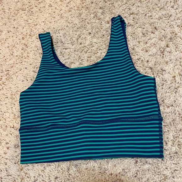 BNWOT DYI Elevate Bra in Navy/Green Stripes Size Small - Picture 1 of 4